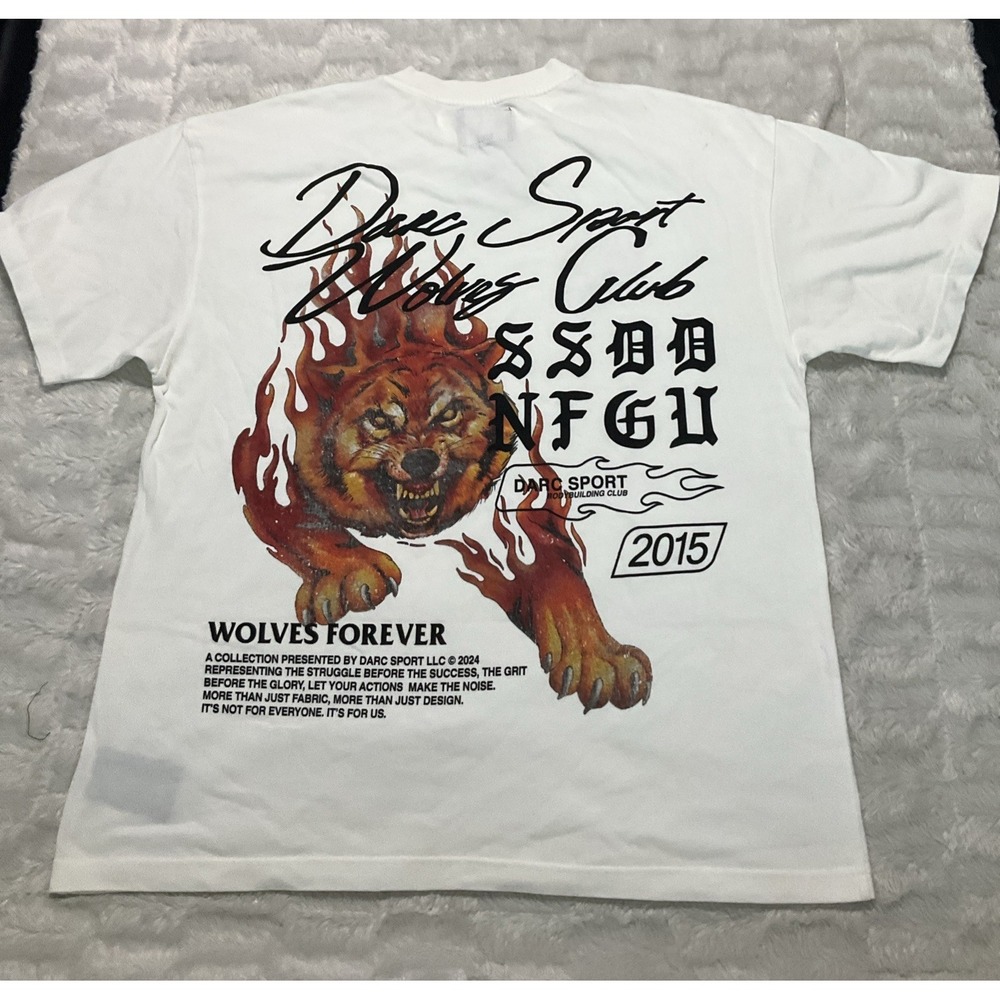 Darc Sport Mens White Large Wolves Club Premium Vintage Tee NWT Limited 1934 - Picture 2 of 10